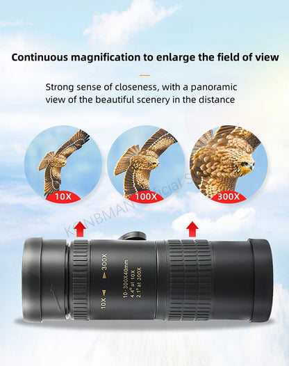 10-300X Zoom Alta Definição Potente Binóculo Telescópio Remoto Portátil Alta Qualidade Profissional Caça Monocular Telescópio