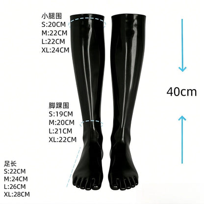 Black Rubber Footed Long Stockings Short socks Elastic Separate Five Toe
