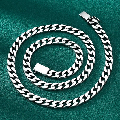100% S925 Sterling Silver Necklace Bracelet Punk S925 Silver Jewelry Never Fade Carry certificate Men Women Jewelry Gifts
