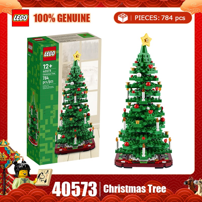 Lego 40573 Árvore de Natal 40611 O Ano do Dragão Brinquedos de montar quebra-cabeça infantil Presente de Natal