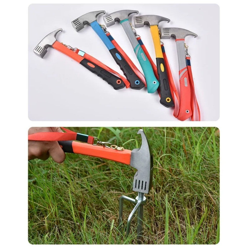 Martelo de Tenda em Aço Carbono, Martelo de Tenda de Acampamento, Martelo de Tenda em Aço Carbono, Extrator de Pregos Doméstico em Aço Carbono, Extrator de Pregos em Aço Carbono