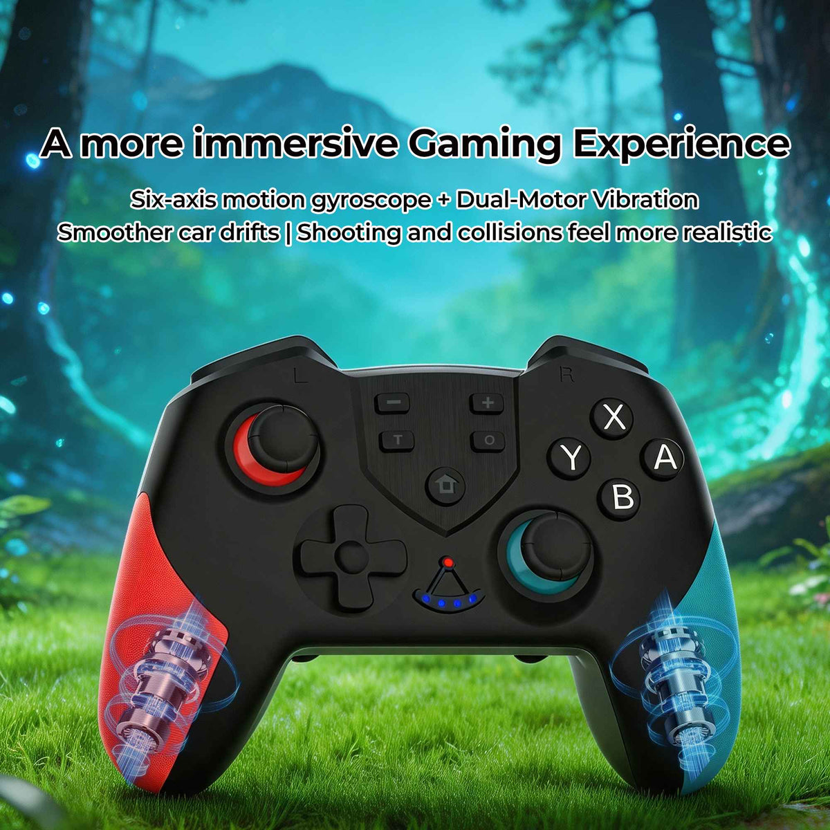 Wireless Buletooth Game Controller For Nintendo Switch/OLED/Lite, Switch Pro Gamepad with Turbo 6-Axis Gyro Dual Vibration
