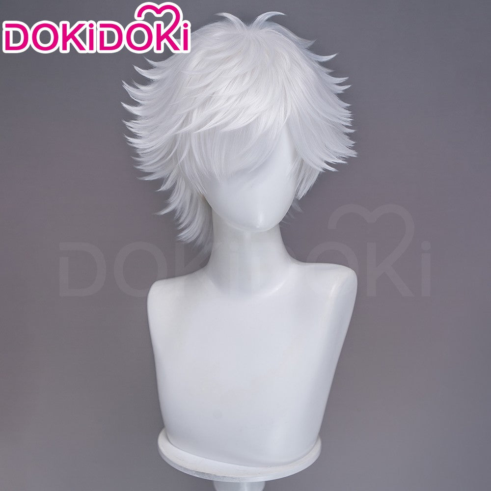 ?Ready For Ship?Qifrey Cosplay Wig Anime Witch Hat Atelier DokiDoki Men White Hair Qifrey Cosplay HalloweenHair Free Wig Cap