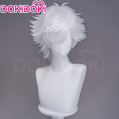 ?Ready For Ship?Qifrey Cosplay Wig Anime Witch Hat Atelier DokiDoki Men White Hair Qifrey Cosplay HalloweenHair Free Wig Cap