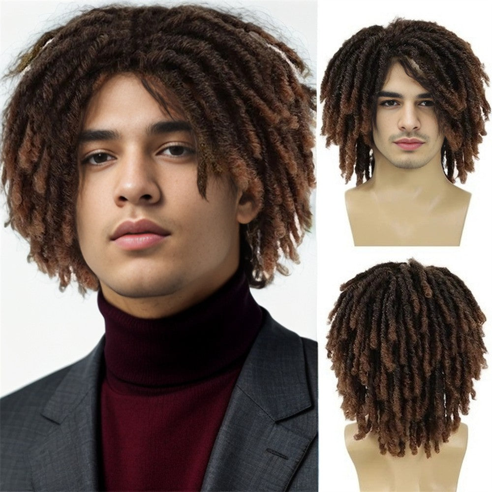 Peruca Trançada Suja Africana, Peruca Trançada Sintética, Capacete Masculino Completo, Roupa Diária Popular, Peruca Trançada Preta Rock Ball