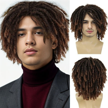 Peruca Trançada Suja Africana, Peruca Trançada Sintética, Capacete Masculino Completo, Roupa Diária Popular, Peruca Trançada Preta Rock Ball