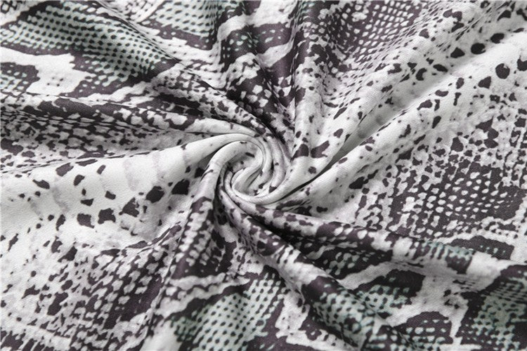 Weird Puss Sexy Snakeskin Maxi Dress Women Chest Hollow Metal Ring Turtleneck Peach Hip Hipster Street Stretch Skinny Bodycon