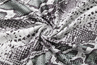 Weird Puss Sexy Snakeskin Maxi Dress Women Chest Hollow Metal Ring Turtleneck Peach Hip Hipster Street Stretch Skinny Bodycon