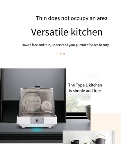 See-through Dishwasher Countertop Home Portable Smart Industrial Automatic Desktop High Temperature Modern Glass