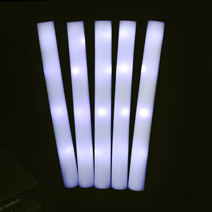 30Pcs RGB LED Glow Foam Stick Bulk Colorful LED Glow Sticks Cheer Tube Dark   Light Birthday Wedding Party Supplies