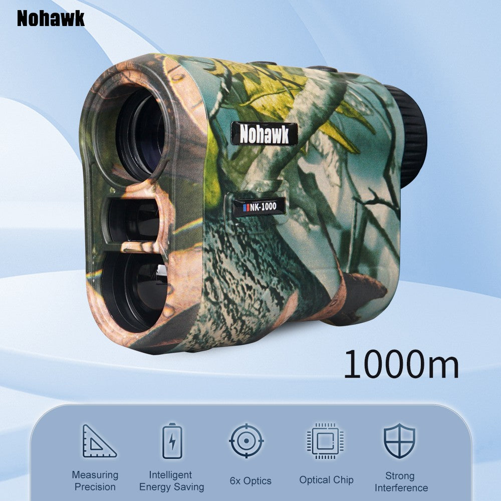 Telêmetro a laser multifuncional Nohawk para golfe com telemetria de inclinação e trava de bandeira para caça, construção, monocular