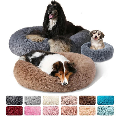 Casa de Cama Redonda para Gatos, Cama Macia de Pelúcia Longa para Cães, Cesta, Produtos para Animais de Estimação, Almofada para Gatos, Tapete para Gatos, Sofá para Dormir, Adequado para o Inverno