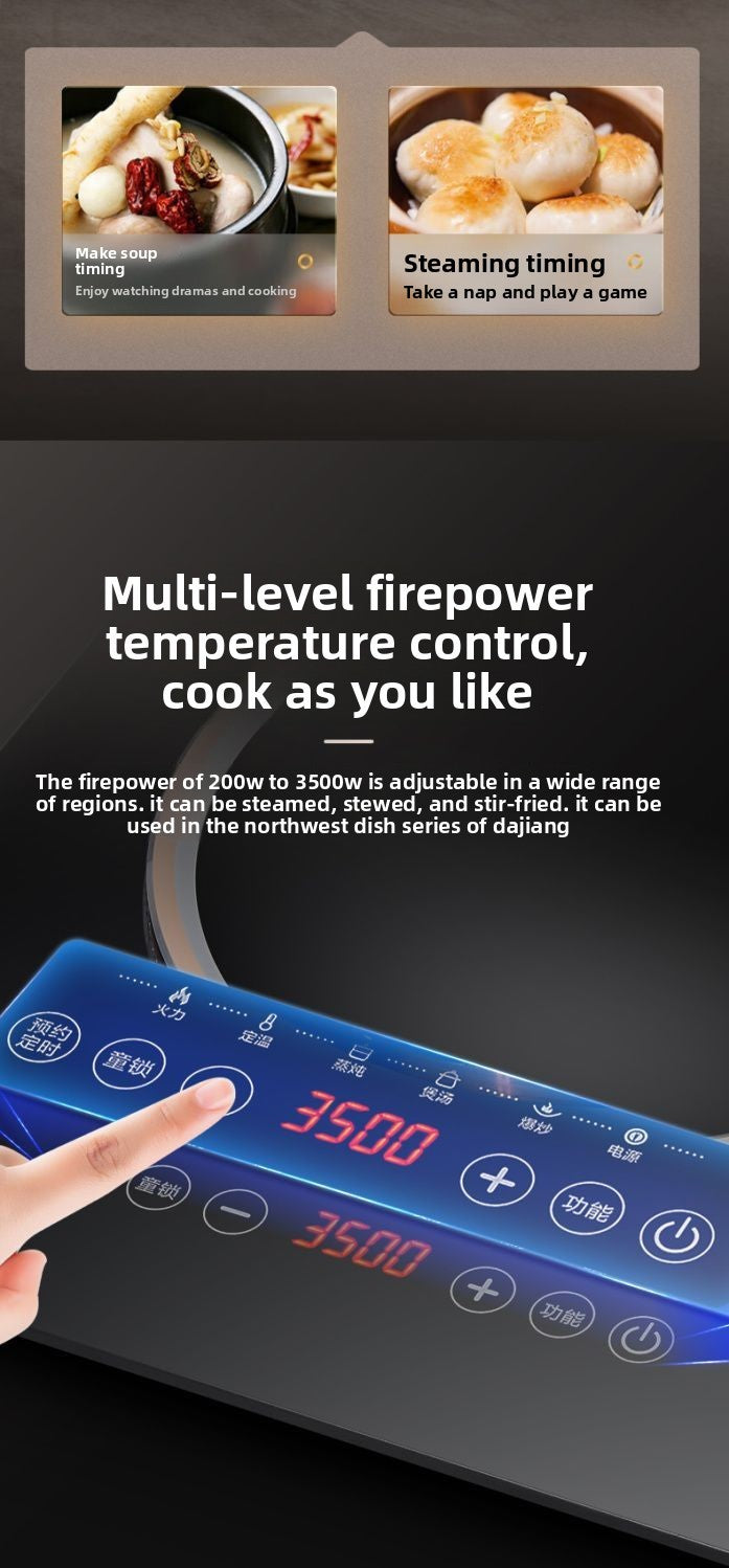 Dual Fuel 3500W Gas Electric Cooker Household Concave Induction Cooktop Class Energy Built-in Countertop Natural Gas Easy Table