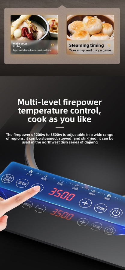 Dual Fuel 3500W Gas Electric Cooker Household Concave Induction Cooktop Class Energy Built-in Countertop Natural Gas Easy Table