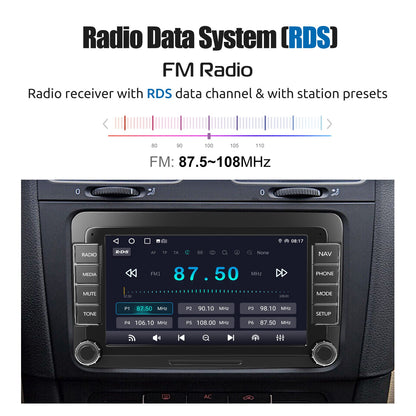 ESSGOO 7" Android 14 4G+64G Apple Carplay Som Automotivo GPS NAVI WIFI RDS FM BT para VW Golf 5 6 Passat Polo Touran Tiguan Caddy EOS