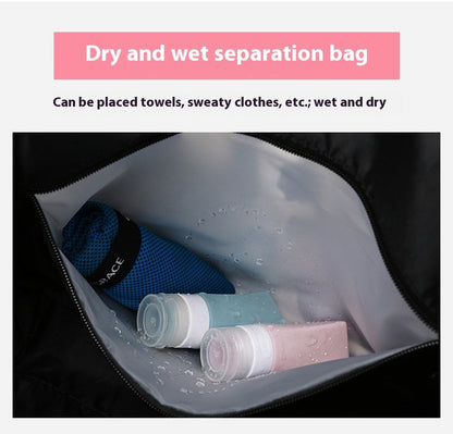 Large Capacity Travel Bag Wet Dry Shoulder Luggage Handbag Leisure Sports Fitness Bag Leopard Print Beach Bags Women's Backpack