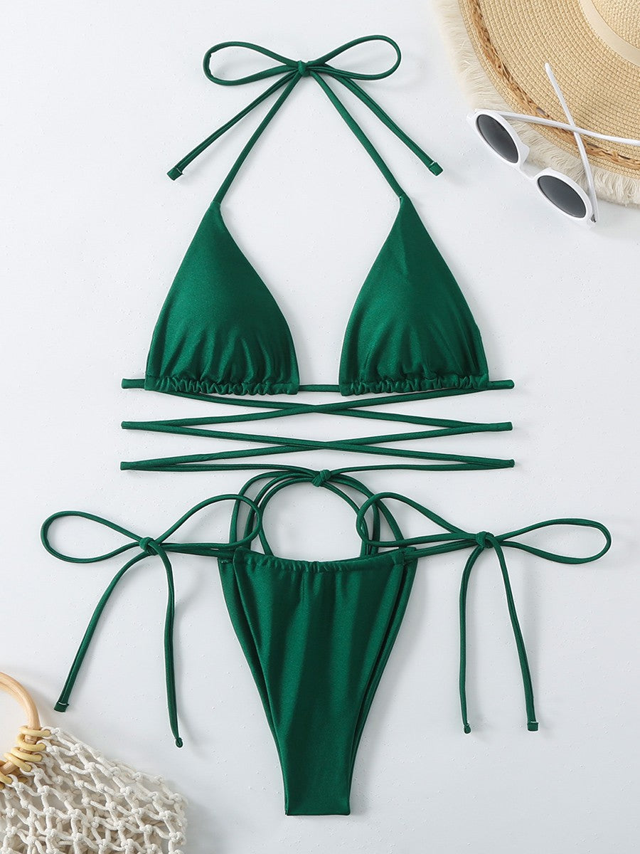 Sexy Micro Bikini 2025 Criss Cross Swimwear Bandage Woman Swimsuit Female Thong Bikinis Set 2 Piece Women Bathing Suit Beachwear
