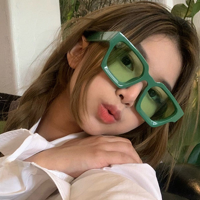 Fahion Vintage Small Square Sunglasses Men Women Retro Brand Designer Green Sun Glasses Unisex Ins Popular Shades Eyewear UV400