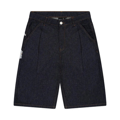 Fashion Cherry Blossom Pocket Embroidery Jeans Shorts Men Women Retro Baggy Black Denim Short Y2k Jorts Hip Hop Streetwear Pants