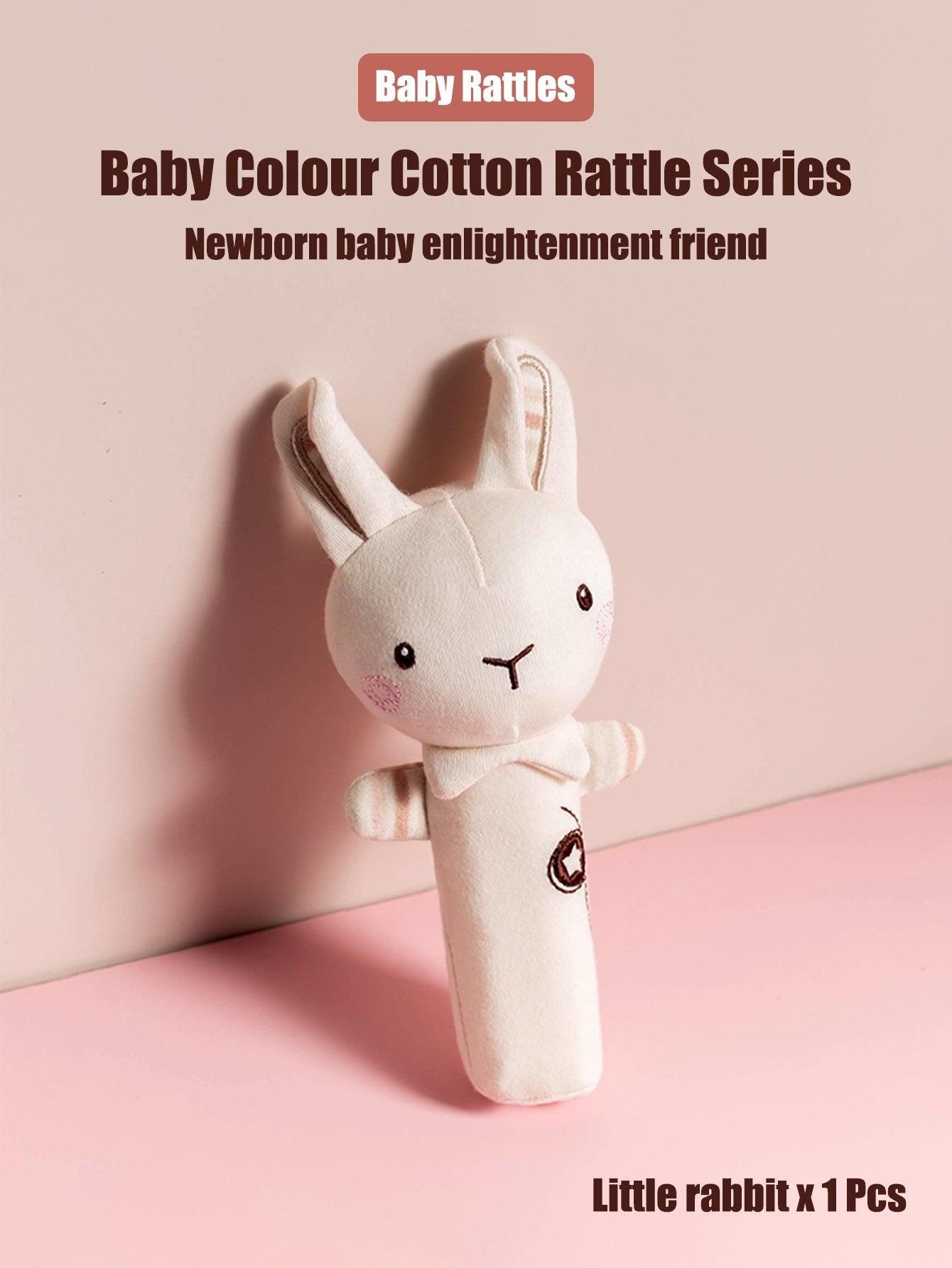 1PCS 0-6 months Baby Hand Shaker Newborn Comfort Toy Baby 0-1 Year Old Toy Baby Stick and Round Rattle