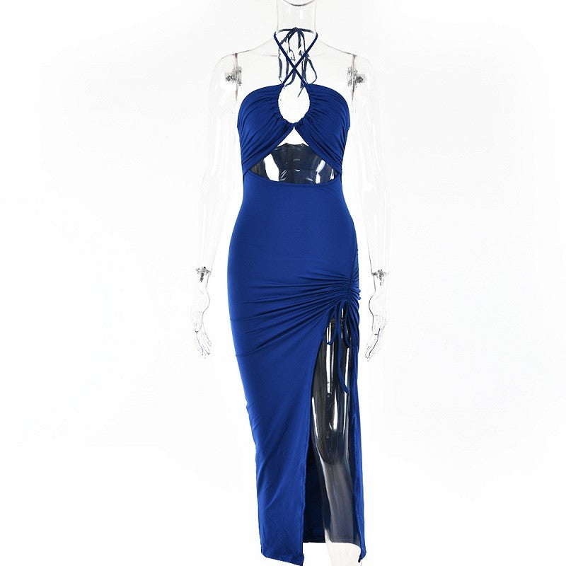 Sleeveless Sexy Female Midi Backless Dresses Slim Night Club Party Women's Dress