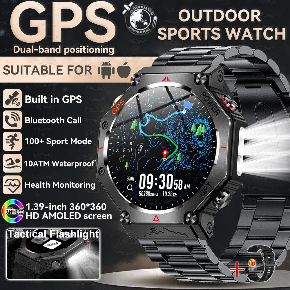 2025 Novo Smartwatch T-Rex 3 Ultra GPS Masculino 10ATM IP68 À Prova D'água GNSS de Banda Dupla Integrado Bússola Smartwatch Esportivo Militar