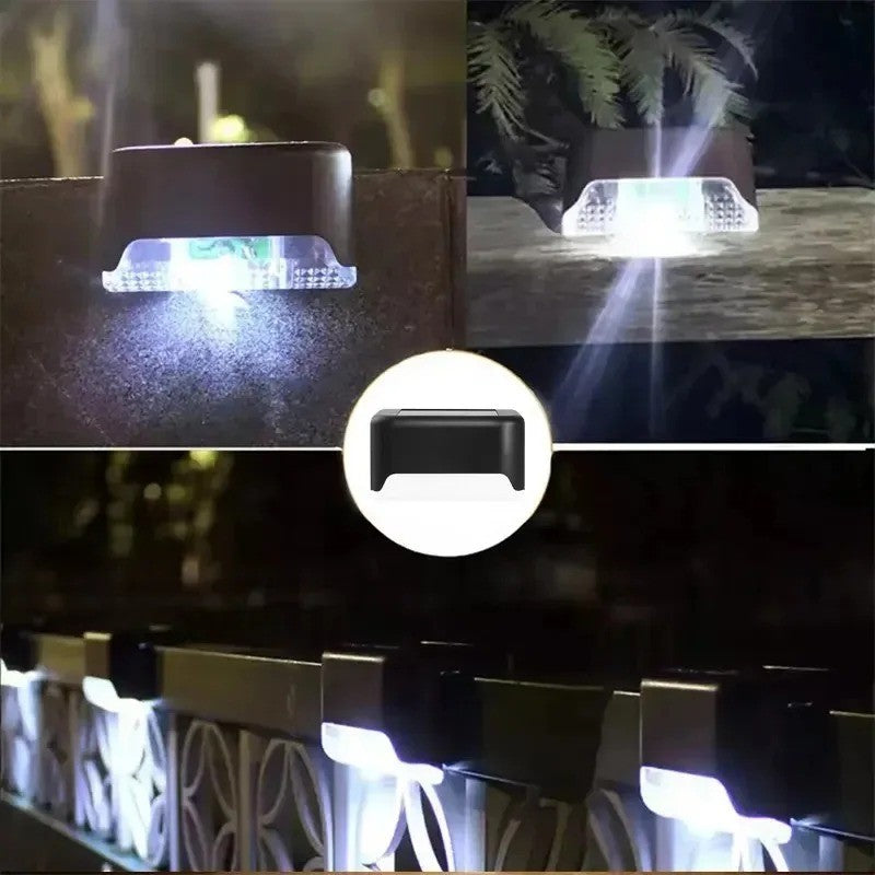 4-20PCS Warm White LED Solar Step Lights Outdoor Garden Path Stair Lights Waterproof Balcony Patio Fence Lighting Decoration