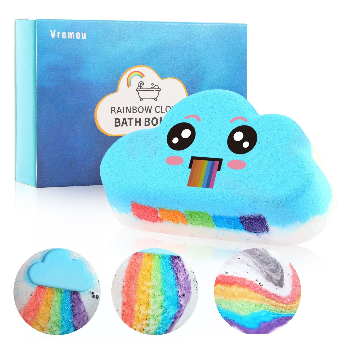 1/4 unidades de bombas de banho arco-íris, conjunto de presente, bombas de banho orgânicas feitas à mão para crianças e meninas, bomba efervescente natural para banho de espuma infantil