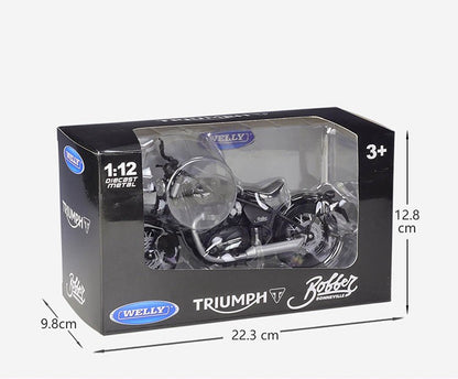 WELLY 1:12 Triumph Bonneville Bobber Miniatura de Liga de Motocicleta de Brinquedo Simulação de Brinquedo de Metal Fundido de Motocicleta para Crianças
