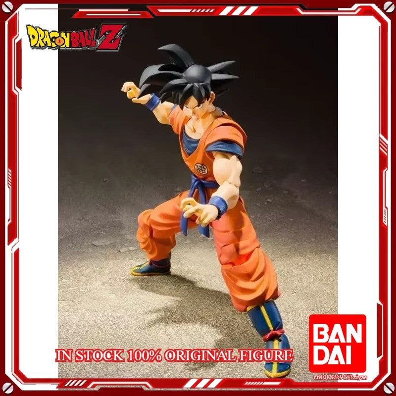 Original Bandai Dragon Ball Z SHF Son Goku 2.0 S.H. Figuarts A Saiyan Raised On Earth Action Figure Model Toys In Stock