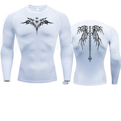 Anime Print Compression Shirt Mens Running T-Shirt Quick-Drying Fitness Sportswear Gym Sports Short Sleeve Breathable Tops