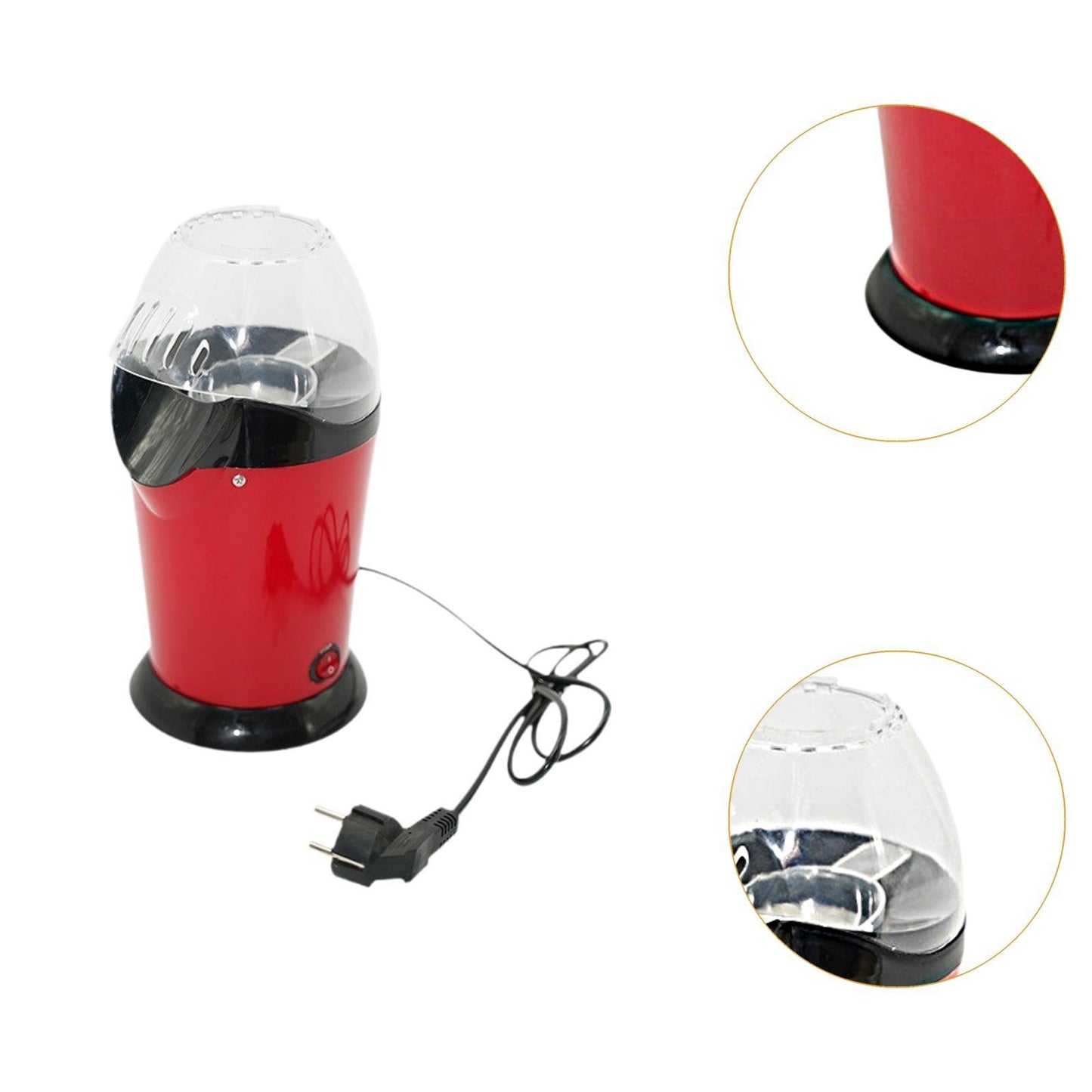 Máquina de Pipoca de Ar Quente Fácil de Limpar Aquecimento Rápido com Aberturas de Ventilação Compacta 1100W Panela Antiaderente para Festas em Casa