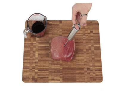 Injetor de Marinada 2 oz para Grelhados Injetor de Carne de Peru de Aço Inoxidável Seringa Culinária com 2-5 Agulhas