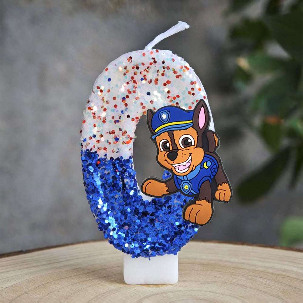 Paw Patrol Candle 0-9 Number Candle Paw Patrol Cartoon Character Party Cake Plug-in Birthday Cake Decoration Baby Shower Gift
