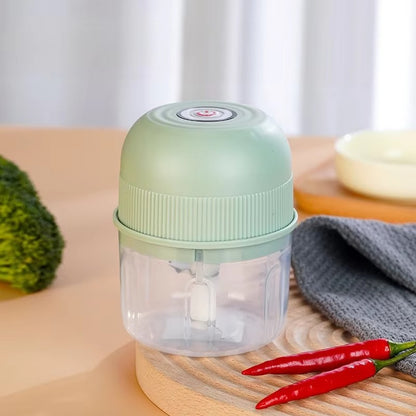 Mini processador elétrico portátil USB de 260ml para alho, triturador de alho com 2 lâminas, moedor de carne elétrico, picador de vegetais pequeno utensílio de cozinha
