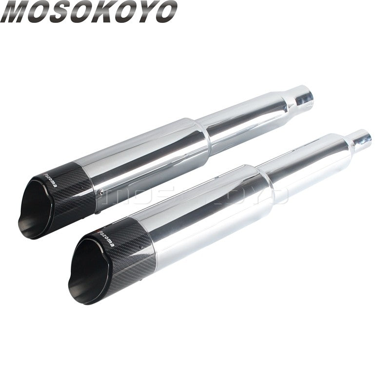 Exhaust System Slip-On Motorcycle Muffler Exhaust Pipe Carbon Fiber For Harley Touring Electra Road Street Glide Road King 17-up