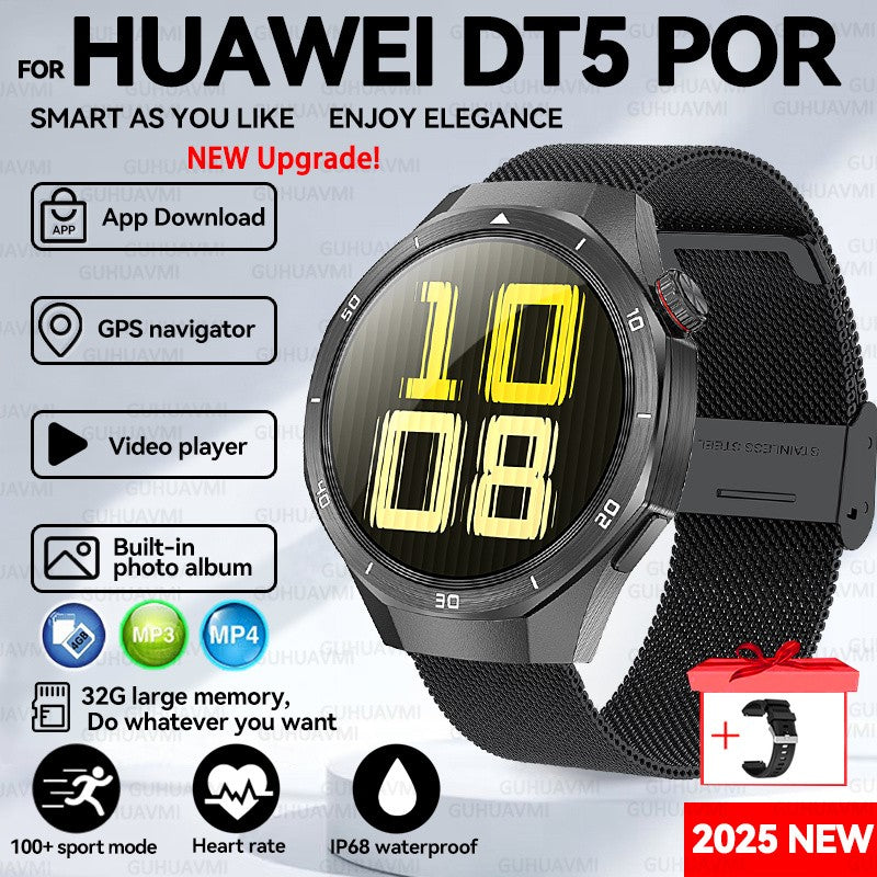 2025 New For HUAWEI GT 5 Pro 32Gb Memory SmartWatch AGPS Beidou Navigation Sapphire Screen HD Video Bluetooth Call SmartBracelet