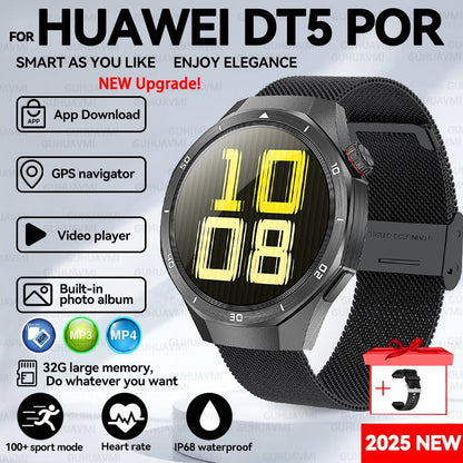 2025 New For HUAWEI GT 5 Pro 32Gb Memory SmartWatch AGPS Beidou Navigation Sapphire Screen HD Video Bluetooth Call SmartBracelet
