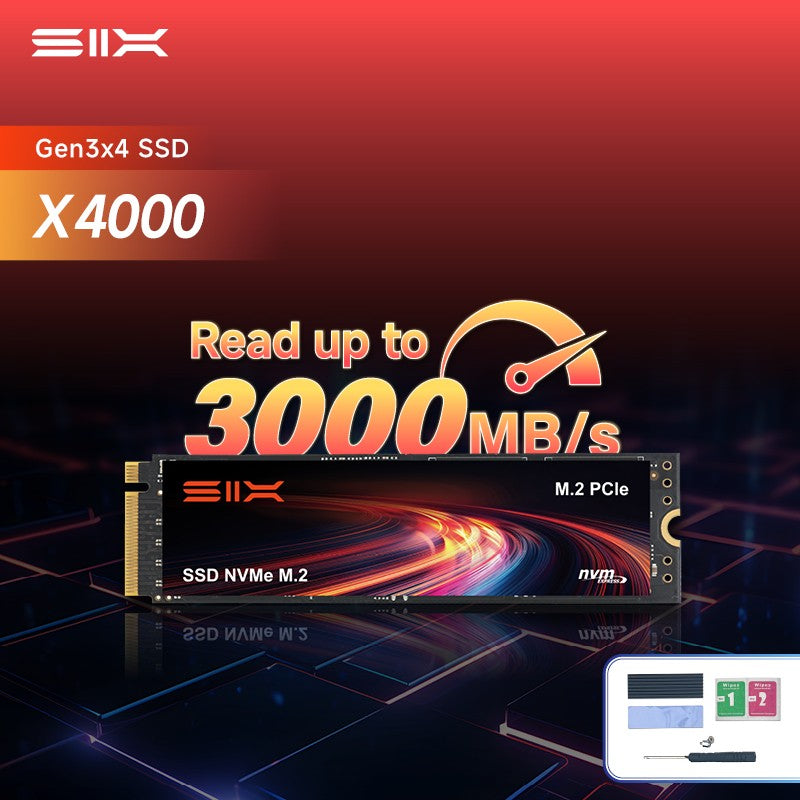 SIX X4000 3000MB/s M.2 PCIe 3.0 SSD 512GB, Unidade de Estado Sólido Interna, 260K IOPS, 300TBW, Armazenamento de Alta Velocidade para Desktop/Laptop