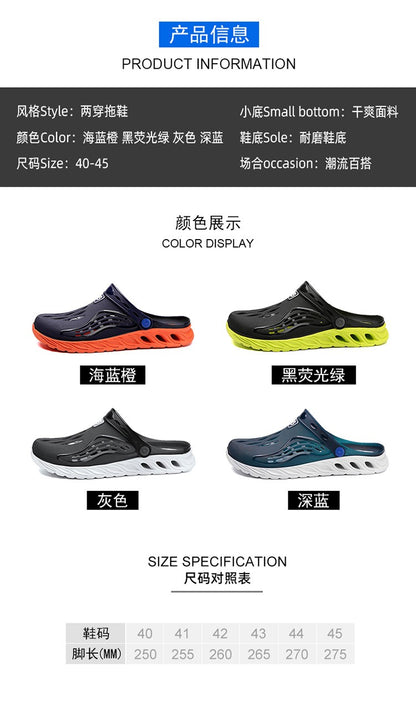 2023 Summer Beach Sandals Non-Slip Breathable Men's EVA Clogs Sandals Trendy Garden Holes Shoes Men Flip Flops