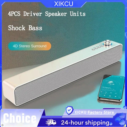 Original Bluetooth Subwoofer Soundbar TV Áudio Echo Wall Computador Alto-falante Home Theater Música Wireless Bluetooth Speaker Presente