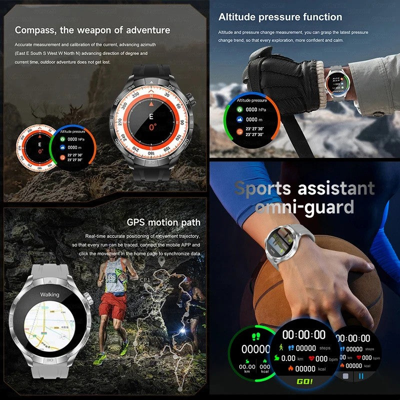 2026 Smart Watch Men AMOLED Always display NFC Bluetooth Call GPS trajectory Waterproof Health Sport Smartwatch Men Custom dial