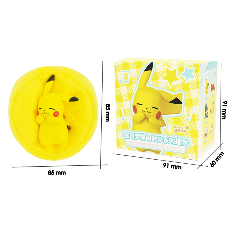 POKEMON Original Posição de Dormir Pikachu Charmander Slowpoke Meowth Rowlet Figuras Boneco de Ação Genuíno Brinquedo Presente