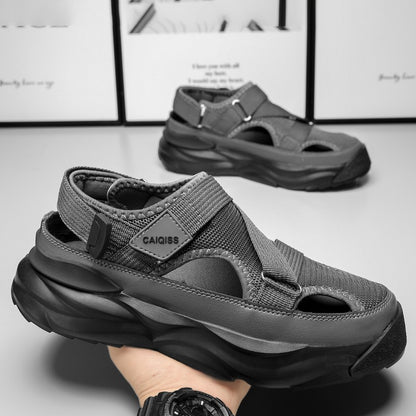 Men's Sandals Summer Platform Slippers Non-Slip Beach Pool Sandals Mesh Hole Men's Garden Shoes Flip Flop Outdoor Water Shoes