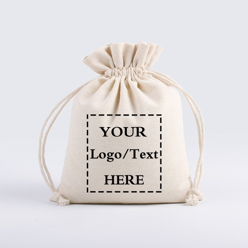 10/20pcs LOGO Personalizado Saco de Algodão com Cordão Anti-Poeira para Armazenamento, Festa, Eid, Páscoa, Embalagem de Presentes de Natal