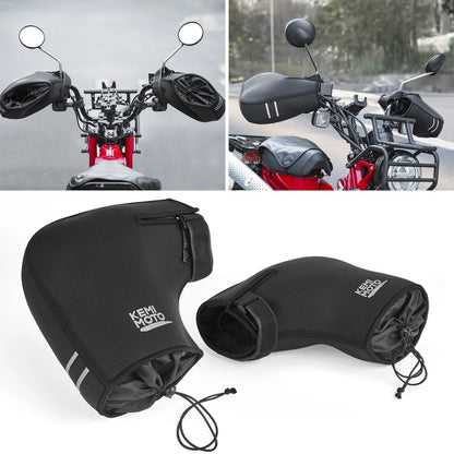 Luvas de guidão KEMIMOTO Luvas de mão para motocicleta Inverno Corta-vento Impermeável Lavável para Scooter ATV Snowmobile