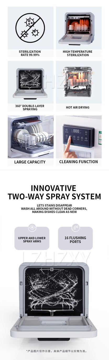 Tabletop Dishwasher Speed,Baby-Care,ECO&Dish Washer for Dorm,RV&amp Food grade high temperature resistant liner