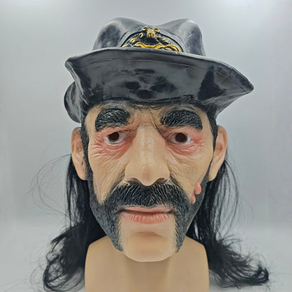 Motorhead Lemmy Mask Realistic Latex Figure Cosplay Head Cover For Halloween Shows Rock Band Fan Collection