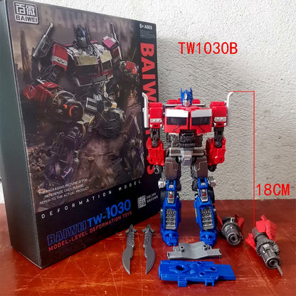 Baiwei Shockwave TW1028 Transformation Toys Sentinel Prime TW1024 Modelo Ironhide TW1026 Robô Bumblebee TW1025 Boneco TW1030
