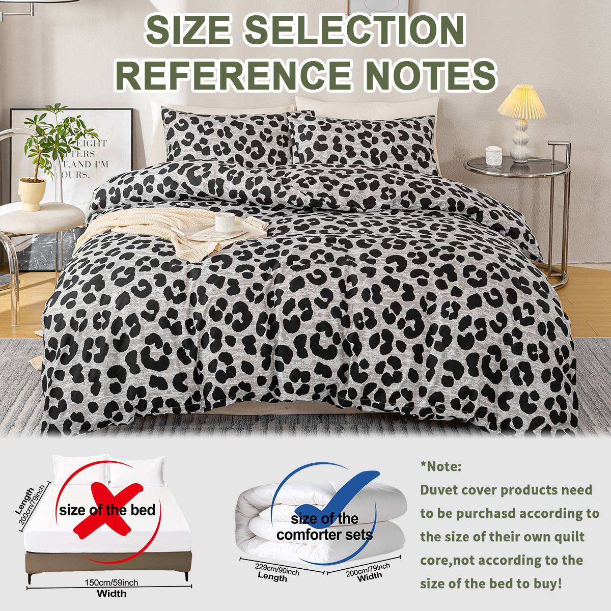 3pcs Leopard Print Duvet Cover Set, Soft Skin-Friendly Bedding Set Includes 1 Duvet Cover And 2 Pillowcases